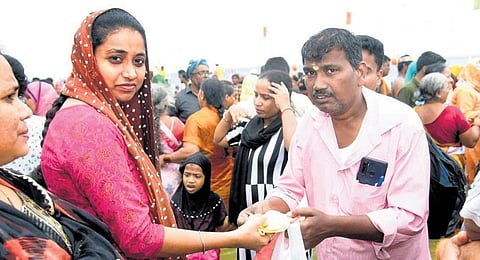 Devotees taking part in the annual Rottela Panduga at the Bara Shaheed Dargah in Nellore on Saturday. (Photo I Express)