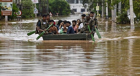 FILE - Army personnel during a flood relief and rescue operation in Punjab, used for representational purposes only. (Photo | PTI)