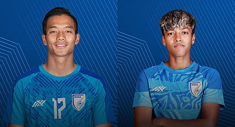 Lallianzuala Chhangte and Manisha Kalyan. (Photo | Indian Football Team Twitter)