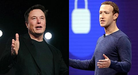 Elon Musk and Mark Zuckerberg. (Photo | AP)