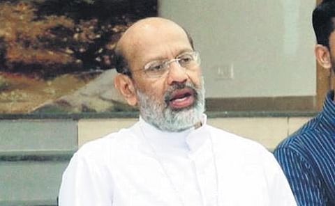 Thamarassery Bishop Remigiose Inchananiyil speaking at a press conference.