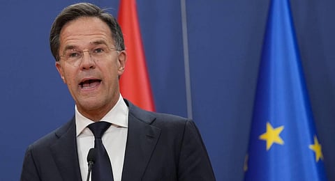 Netherland's Prime Minister Mark Rutte speaks during a press conference at the Serbia Palace, in Belgrade, Serbia. (Photo | AP)