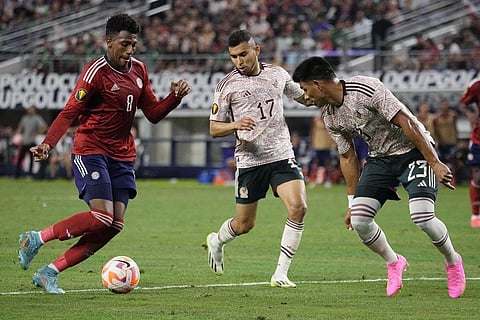 Mexico beat Costa Rica 2-0 Saturday night to reach the CONCACAF Gold Cup semifinals. (Photo | AP)