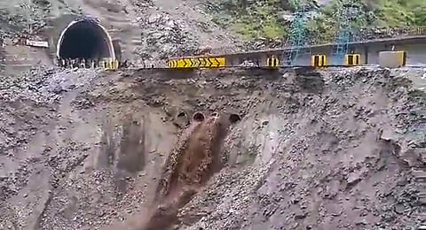 Landslides hit several areas after heavy monsoon rains, due to which the Jammu-Srinagar national highway and the Mughal Road temporarily suspended for traffic movement. (Photo | PTI)