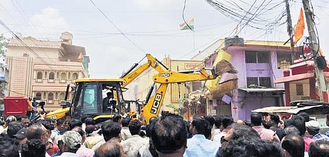 A house being demolished in the area on Monday | Express