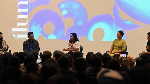 Filmmaker Sheryl Rose Andes with the cast and crew members of the film 'Maria'. (Photo | AFP)