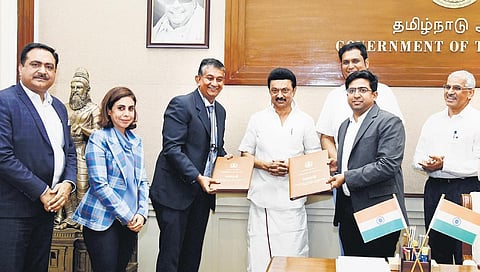 An MoU for the unit was signed in the presence of Chief Minister MK Stalin and GCPL executive chairperson Nisaba Godrej at the secretariat on Thursday | express