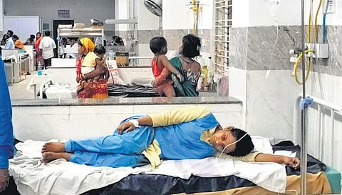 An injured student undergoing treatment at Patkura CHC | Express