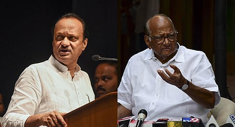 FILE - A collage of Maharashtra Deputy CM Ajit Pawar and his uncle and NCP chief Sharad Pawar, used for representational purposes only. (Photos | PTI)