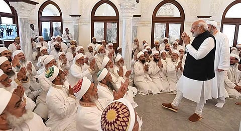 FILE - Image of PM Narendra Modi interacting at a Muslim community event in Mumbai, used for representational purposes only. (Photo | PTI)