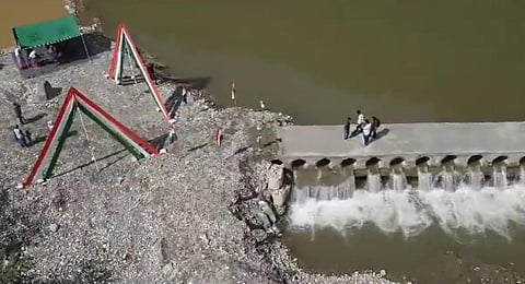 The 115 feet long Bridge has been named as Bhagat Bridge in memory of Major Bhagat Singh, Veer Chakra, who laid down his life defending this sector in the 1965 war. (Photo | ANI)