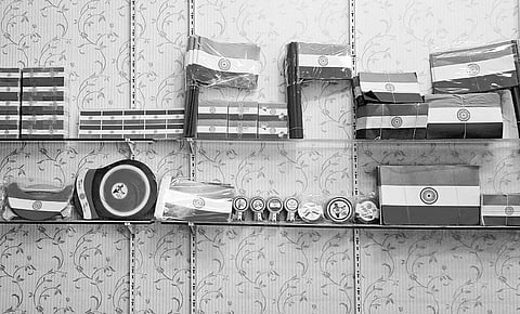 Some of the products manufactured in the unit for the Independence day by Kasirajan (Inset) | Express