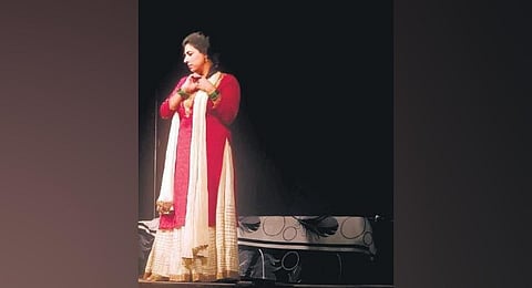 Hyderabad-based theatre group Sutradhar enacting the works of Ismat Chughtai. (Photo | Express)