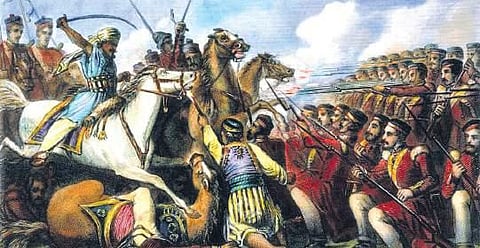 A painting of the 1857 Sepoy Mutiny