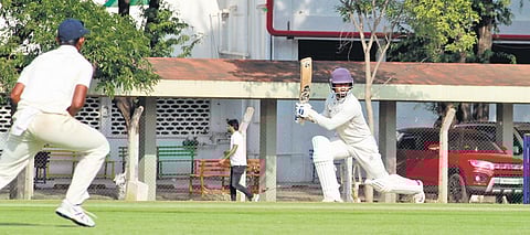 Nishant Kushwah (106) was the top-scorer for Railways in the first innings against TNCA President’s XI | S Senbagapandian