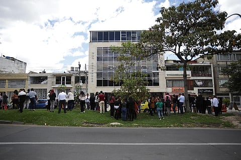 People remain on the streets after an eartquake in Bogota, on August 17, 2023. (Photo | AFP)