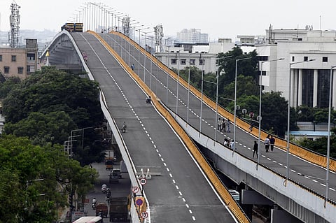 The Telangana Government has decided to name the 2.81 km steel bridge flyover from Indira Park to VST as Nayini Narasimha Reddy Flyover. (Photo | Express)