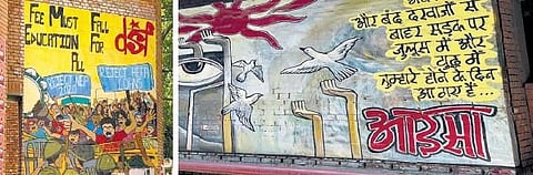 Grafitti on walls of Jawaharlal Nehru University (JNU) | Express