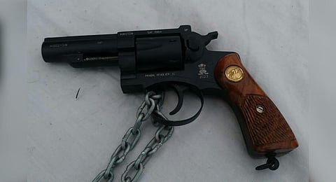 An image of 'Prabal', India's first long-range side swing revolver, manufactured by state-owned AWEIL. (Photo | Twitter @NewsIADN)
