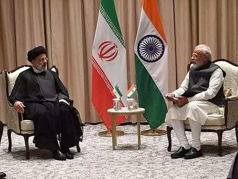 PM Modi and Iranian President Dr Seyyed Ebrahim Raisi. (Photo | IANS)