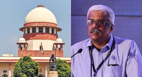 A collage of the Supreme Court of India and M Sivasankar, former principal secretary to Kerala CM. (Photo | PTI)