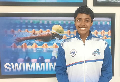 Indian swimmer Dhinidhi Desinghu.