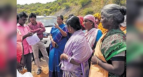 It was only three months ago that the collector, while en route to another inspection, spotted the encroachment on the same stretch and ordered the authorities concerned to remove it.