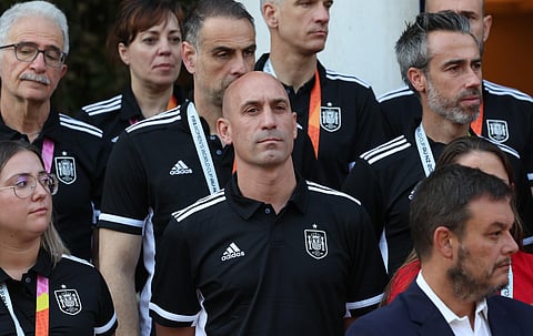 Spanish Royal Football Federation (RFEF) president Luis Rubiales (C). (Photo | AFP)