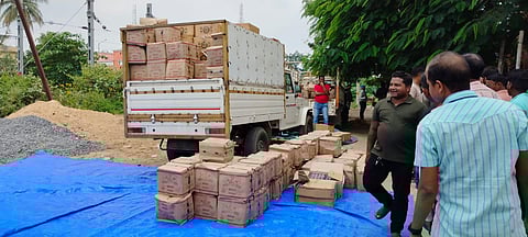 Over 7,000 bottles of cough syrup seized from traders. (Photo | Express)
