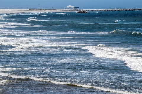 A shoreline is pictured from Futaba-machi, Fukushima Prefecture, around 5 km away from the crippled Fukushima-Daiichi nuclear plant on August 24, 2023. (Photo | AFP)