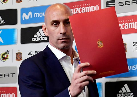 Rubiales, 45, kissed Hermoso as he handed the Spanish team gold medals after they beat England 1-0 in the final in Sydney, provoking outrage in Spain. (Photo | AFP)