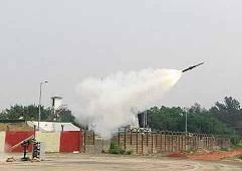 REPRESENTATIONAL IMAGE: Very short range air defence system being test fired from ITR off Odisha coast on Tuesday. (Photo | DRDO)