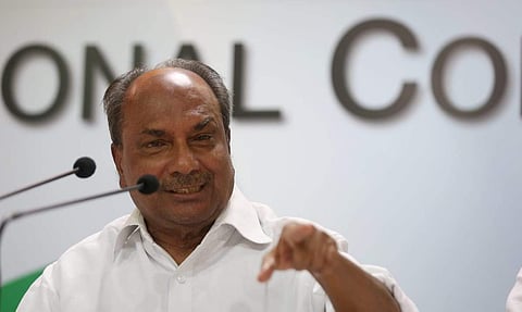 Former defence minister A K Antony. (File photo)