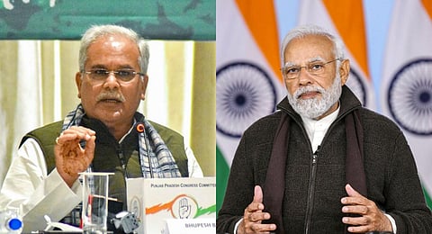 A collage of Chhattisgarh CM Bhupesh Baghel and PM Narendra Modi, used for representational purposes only.