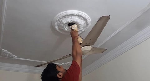 The 'anti-suicide measure' of installing spring coils in fans was discussed on August 12 at a meeting between Kota officials and other stakeholders. (Photo | ANI)