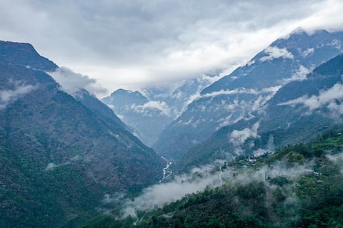 FILE - This picture taken on April 4, 2023, shows a valley near the Indo-Chinese border in the Tawang district of Arunachal Pradesh. (Photo | AFP)