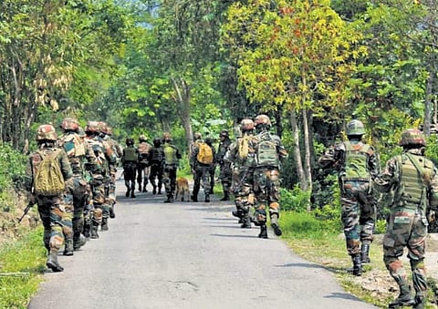 Around 10,000 Army and Assam Rifles personnel have been deployed in the state to restore peace. (File photo | PTI)