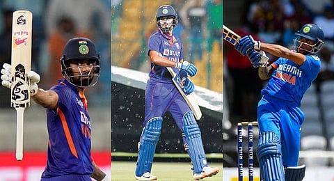 KL Rahul, Shreyas Iyer and Tilak Varma. (File photo)