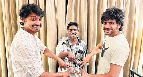 Director Elan, music composer Yuvan Shankar Raja and actor Kavin. (Photo | Express)