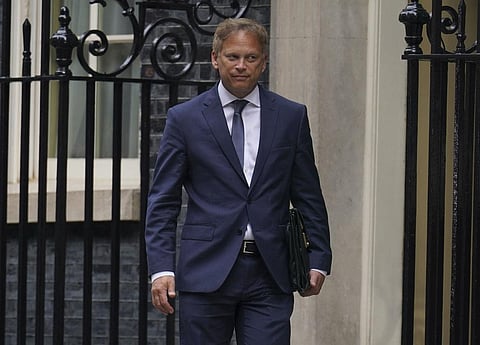 Grant Shapps leaves Downing Street after being appointed Defense Secretary in Britain's Prime Minister Rishi Sunak's mini-reshuffle. (Photo | AP)