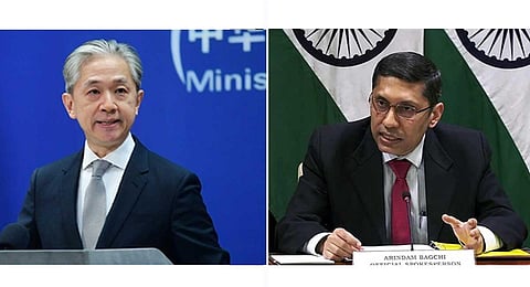 Wang Wenbin, Chinese Foreign Ministry Spokesperson and Arindam Bagchi, Spokesperson of Ministry of External Affairs