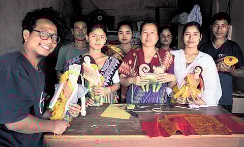 Kirat Brahma (extreme left) with his team