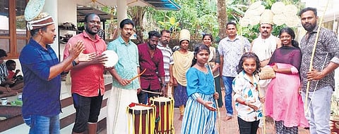 Seethakali artists during a practice session
