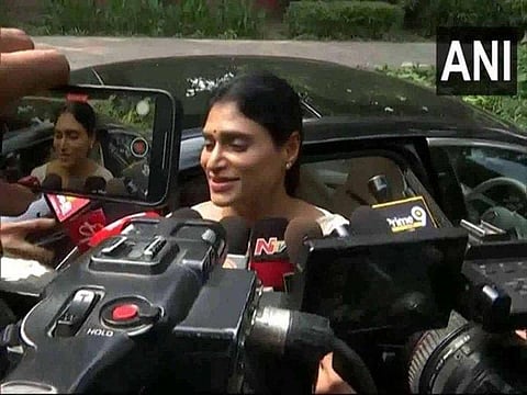 Activists blindfolded with black ribbons held a protest against the release of Cauvery water from the KRS dam to Tamil Nadu in Mandya. (Photo | Express)