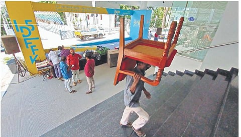 Kairali theatre complex getting ready for the 15th edition of IDSFFK, (Photo | B P Deepu)