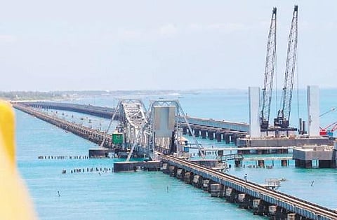 RVNL began work on the new rail bridge beside the old bridge in 2019 | Express