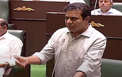 Minister K T Rama Rao during Telangana Assembly Day 4. (Photo | Express)
