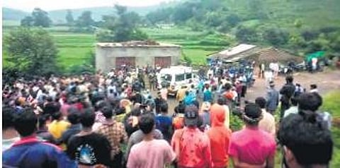 Tribal villagers prevented officials of the Maitri company and police from entering the Sunger area in Rayagada’s Kashipur block on Sunday.