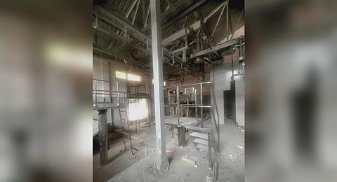 Machinery installation nearing completion at the under-construction modern abattoir at Kunnukuzhy.