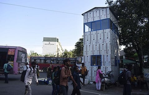 To bolster its crime prevention efforts, Coimbatore city police has started building permanent 25-ft watch towers in commercial areas where people gather in large numbers.